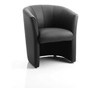 Dynamic Single Tub Chair Fixed Armrest Neo Seat Black Bonded Leather