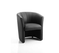 Dynamic Single Tub Chair Fixed Armrest Neo Seat Black Bonded Leather