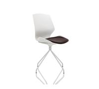 Florence Spindle White Frame Dark Grey Fabric Seat - BR000208