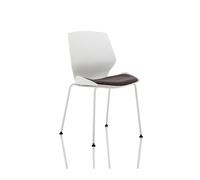 Florence White Frame Dark Grey Fabric Visitor Chair - BR000209