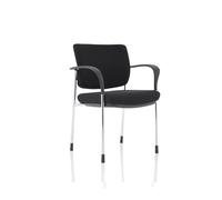 Brunswick Deluxe Black Fabric Back Chrome Frame With Arms