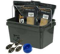 Dynamic Carp Coarse Groundbait Set 2 x 900g with 5L Airtight Bait Bucket, In-Line Method Feeders 15g 20g 24g 30g Set, Coarse & Carp Fishing Kit (Carp Groundbait)