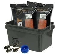 Dynamic Carp Coarse Groundbait Set 2 x 900g with 5L Airtight Bait Bucket, In-Line Method Feeders 15g 20g 24g 30g Set, Coarse & Carp Fishing Kit (Coarse Groundbait)