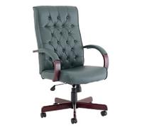 dynamic Chesterfield Executive Chair Basic Tilt Bonded leather Fixed Armrest Green 110 kg Chesterfield 640 x 650 x 1,100 mm