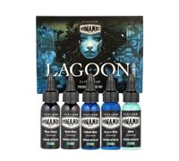 Dynamic Color Tattoo Ink Set: Lagoon - Dive into Brilliance with 5 Vibrant Blue Shades (1 oz Each) from The Platinum Collection. Reach Compliant, Crafted in Spain
