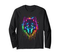 Dynamic Colorful Wolf Long Sleeve T-Shirt
