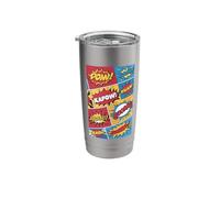 Dynamic Comic Book Explosive Action Words Design Stainless Steel Insulated Tumbler