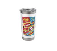 Dynamic Comic Book Explosive Action Words Design Stainless Steel Insulated Tumbler