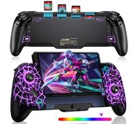 Dynamic Cool RGB Programmable Wireless Switch Controller Replacement for Nintendo Switch/OLED,One-Piece Switch Controller with Hall Effect Joystick/Auto Turbo/Vibration/Precise Motion Control/Wake-Up