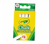 Dynamic Crayola Anti-Dust White Chalk 12 Pack - Cleva Edition H8' Bundle