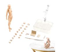 Dynamic Drawing Puppet - Studio-Grade Poseable Doll | Realistic Human Proportions For Life Drawing | Photography & Still Life Prop (Wooden Base Included)