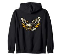 Dynamic Eagle Design with Lightning Motif for Nature Lovers Zip Hoodie