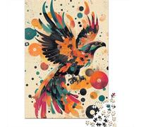 Dynamic Eagle in Flight A Bold Pop Art Display Abstract Eagle Artwork Jigsaw Puzzle 1000 Pieces, Bird of Prey Themed Animal Puzzle, Gift for Puzzle Night, 70x50cm/1000pcs