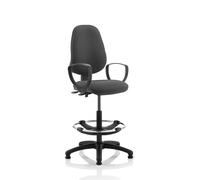 Eclipse Plus II Lever Task Operator Chair Charcoal With Loop Arms