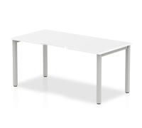 Evolve Plus 1600mm Single Starter Desk White Top Silver Frame BE126