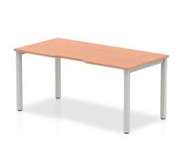 Evolve Plus 1400mm Single Starter Desk Beech Top Silver Frame BE133