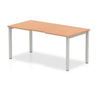 Evolve Plus 1400mm Single Starter Desk Oak Top Silver Frame BE135