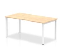 Evolve Plus 1400mm Single Starter Desk Maple Top White Frame BE114