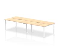 Evolve Plus 1200mm Back to Back 4 Person Desk Maple Top White Frame BE239