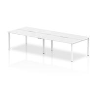Evolve Plus 1200mm Back to Back 4 Person Desk White Top White Frame BE236