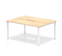 Evolve B2B White Frame Bench Desk 1400 Maple (2 Pod) - BE154