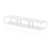 Evolve B2B White Frame Bench Desk 1200 White (6 Pod) - BE276