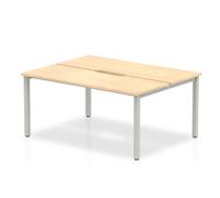 Evolve Evolve Plus 1400mm Back to Back 2 Person Desk Maple Top Silver Frame BE17
