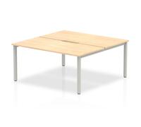 Evolve Evolve Plus 1600mm Back to Back 2 Person Desk Maple Top Silver Frame BE16