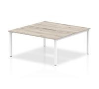 Evolve 1200 B2B 2P Desk Grey Oak White Frame