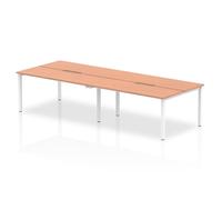 Evolve Plus 1400mm Back to Back 4 Person Desk Beech Top Silver Frame BE253