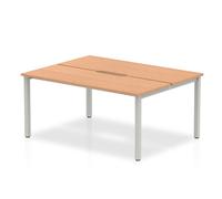 Evolve Evolve Plus 1200mm Back to Back 2 Person Desk Oak Top Silver Frame BE180