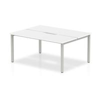 Evolve Plus 1400mm Back to Back 2 Person Desk White Top Silver Frame BE171