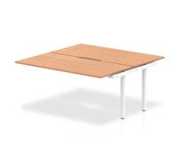 Evolve B2B Ext Kit White Frame Bench Desk 1600 Oak - BE190