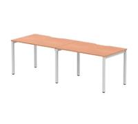 dynamic Evolve Plus Bench Desk Rectangular Beech H-Frame 2,400 (W) x 800 (D) x 750 (H) mm MFC (Melamine Faced Chipboard)