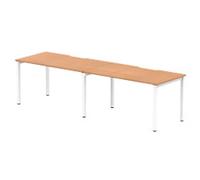 dynamic Evolve Plus Bench Desk Rectangular Oak H-Frame 2,800 (W) x 800 (D) x 750 (H) mm MFC (Melamine Faced Chipboard)