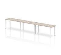 Evolve 1400 3P Desk Grey Oak White Frame