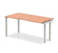 Evolve Single Ext Kit White Frame Bench Desk 1400 Beech - BE313