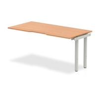Evolve Plus 1600mm Single Row Extension Kit Oak Top Silver Frame BE330