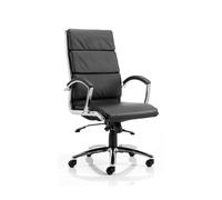 dynamic Synchro Tilt Executive Chair with Armrest and Adjustable Seat Classic Bonded Leather Black with White Shell