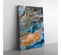 Dynamic Flow Abstract Canvas Wall Art Print Ready to Hang, Framed Picture for Living Room Bedroom Home Office Décor, 60x40 cm (24x16 Inch)