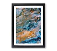 Dynamic Flow Abstract Framed Print for Living Room Bedroom Home Office Décor, Wall Art Picture Ready to Hang, Black A3 Frame (34 x 46 cm)