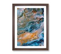 Dynamic Flow Abstract Framed Print for Living Room Bedroom Home Office Décor, Wall Art Picture Ready to Hang, Walnut A2 Frame (64 x 46 cm)