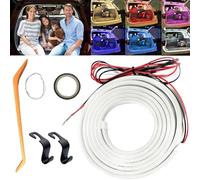 Dynamic Flowing Car Trunk Light Strip, Car LED Interior Lights, Cars Boot Light for Cargo Area Or Interior Illumination Decoration, Universal Fit, Waterproof, Auto On/Off (Purple, Full circle 4 m)