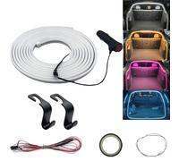 Dynamic Flowing Car Trunk Light Strip, Upgrade Flexible Universal Trunk Led Light Strip, IP65 Waterproof Flexible Cutting car led strip lights, for Cars, SUV, Vans (White, Half circle 2 m/6.6ft)