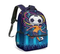Dynamic Football Theme All-Over Print Backpack Intense Player Contrast Design, Durable & Lightweight, Ideal for Teens & Students (02)