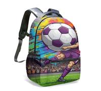 Dynamic Football Theme All-Over Print Backpack Intense Player Contrast Design, Durable & Lightweight, Ideal for Teens & Students (03)