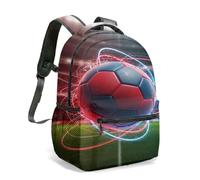 Dynamic Football Theme All-Over Print Backpack Intense Player Contrast Design, Durable & Lightweight, Ideal for Teens & Students (05)