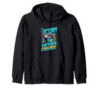 Dynamic Football Victory Energy Athlete Celebration Zip Hoodie