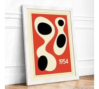 Dynamic Forms 1954 Retro Framed Wall Art Print A2 (59.4×42cm) White, Wall Decor for Living Room, Bedroom, Office & Home, Ready to Hang, Art Gift