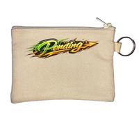Dynamic Glowing Word Art with Effects Key Chain Coin Purse Beige